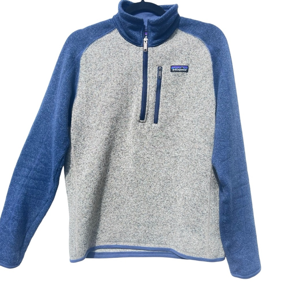 Patagonia gray blue quarter zip better sweater pull over jacket size small